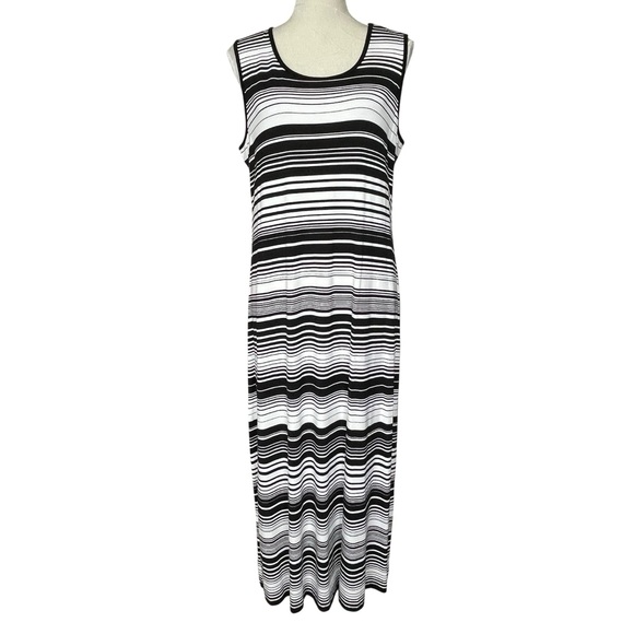 Chico’s Line It Up Jeannie Maxi Dress Women’s Size 2 Regular Size L/12 Striped - Picture 1 of 8